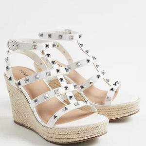 Torrid Studded Cage Platform Wedges in White Size 10WW